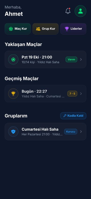 SportArea ana sayfa: yaklaşan ve geçmiş maçlar, gruplar